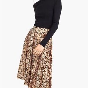 NWT J. Crew Asymmetrical Animal Leopard Print MIDI Skirt sz 0 26 small